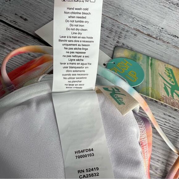 Hobie Women's Large Merrow Underwire Bra Swimsuit Top Ride or Dye Tie Dye NEW - Picture 8 of 10